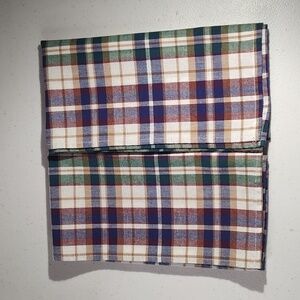 Longaberger Set Of 2 Woven Traditions Plaid Fabric Napkins